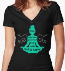 Yoga Lover Women's Fitted V-Neck T-Shirt