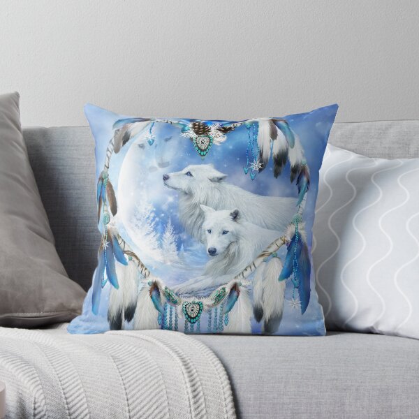 Holiday Wolves Throw Pillow