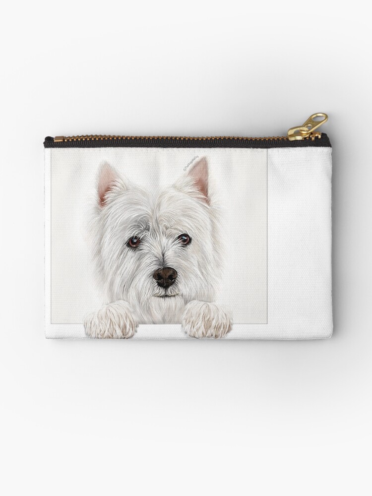 Thumbnail 1 of 4, Zipper Pouch, Westie designed and sold by Akuayame.