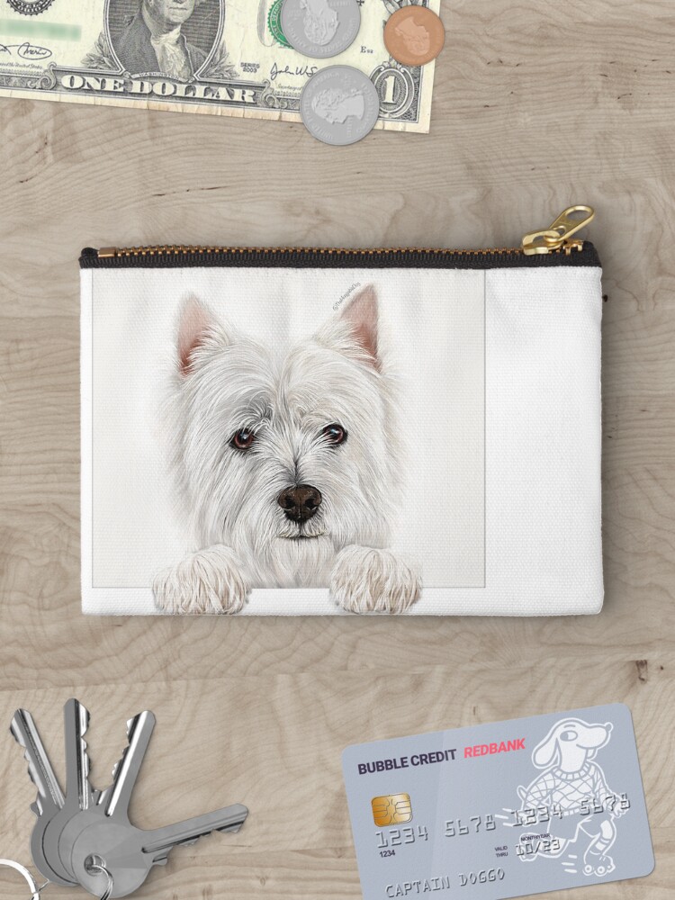 Thumbnail 3 of 4, Zipper Pouch, Westie designed and sold by Akuayame.