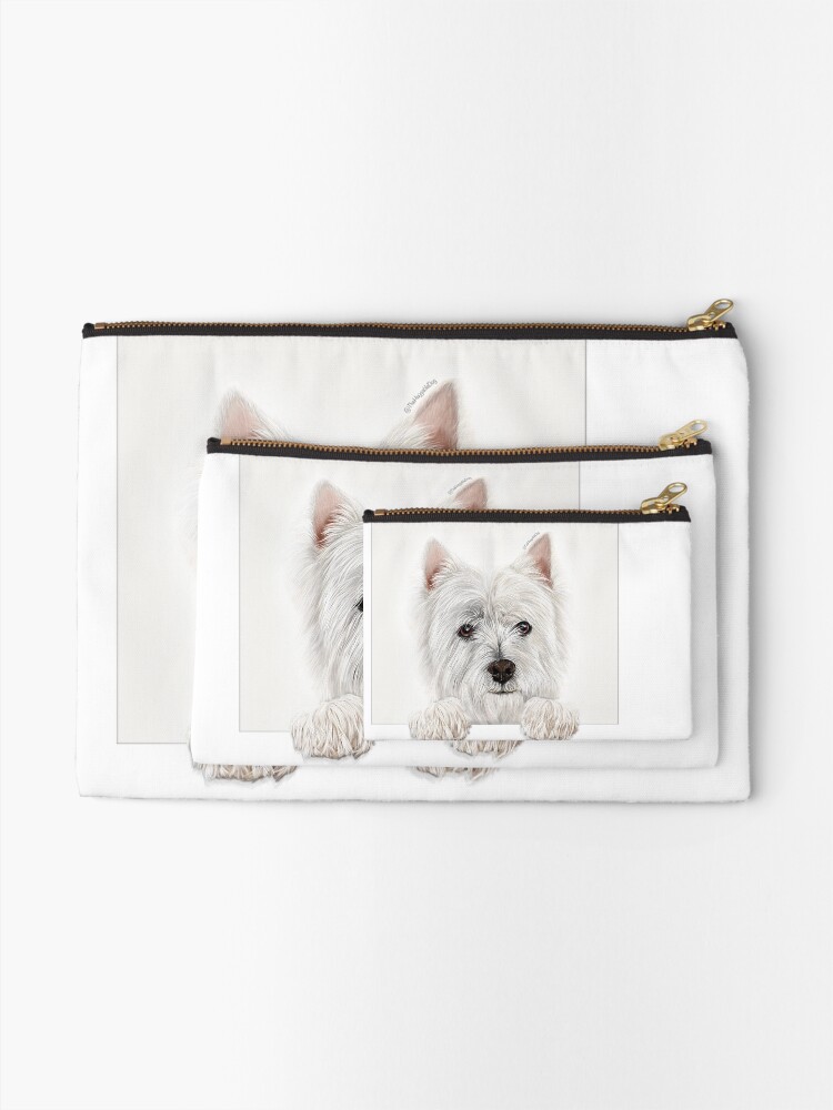 Thumbnail 2 of 4, Zipper Pouch, Westie designed and sold by Akuayame.
