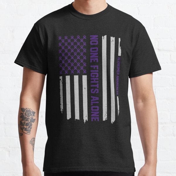 Alzheimer's Awareness Shirts - Alzheimers Awareness American Flag Classic T-Shirt