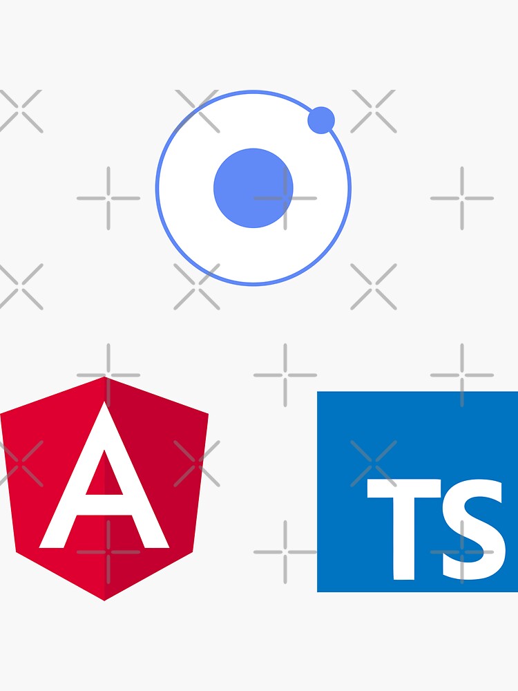 Thumbnail 3 of 3, Sticker, ionic angular typescript logo set designed and sold by yourgeekside.