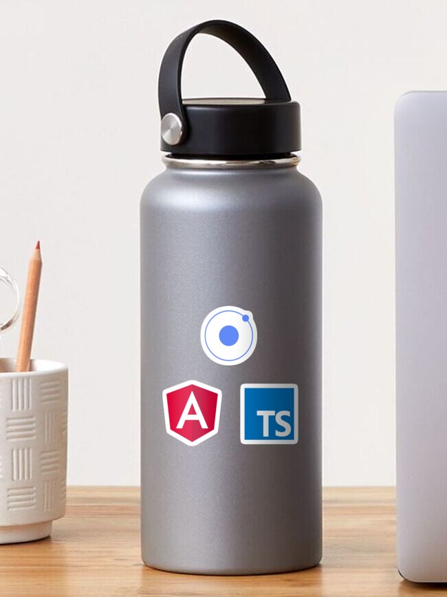 Thumbnail 1 of 3, Sticker, ionic angular typescript logo set designed and sold by yourgeekside.
