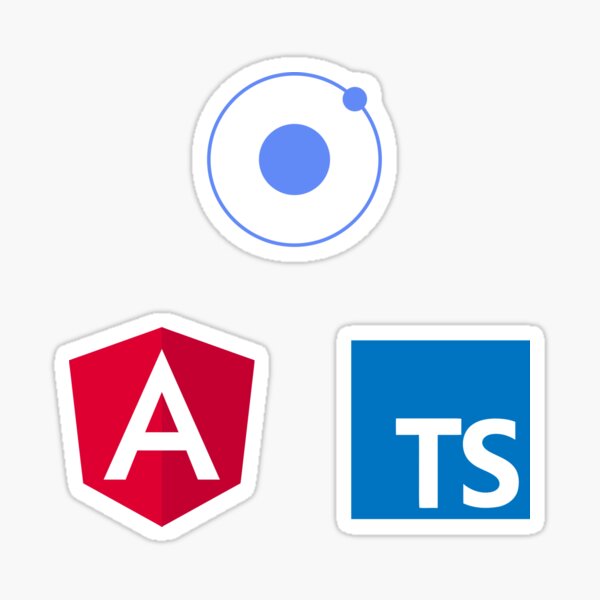 ionic angular typescript logo set Sticker
