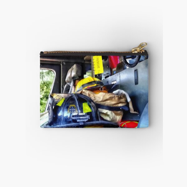 Item preview, Two Firefighter's Helmets Inside Fire Truck designed and sold by Susan Savad.
