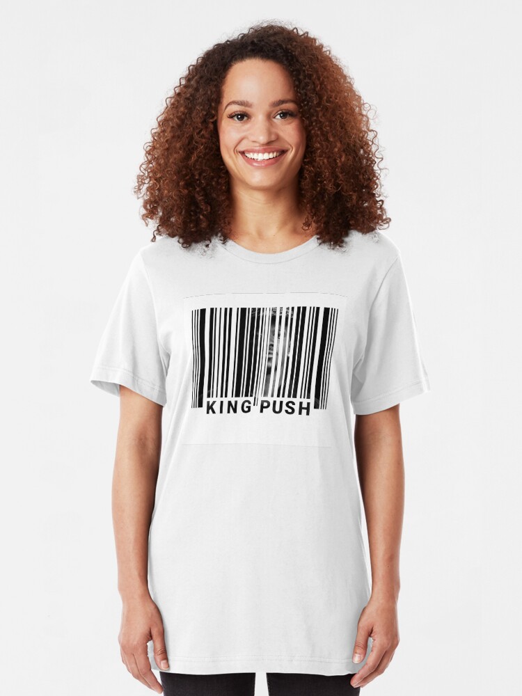 Alternate view of Pusha T - King Push / My name is my name bar code blend Slim Fit T-Shirt