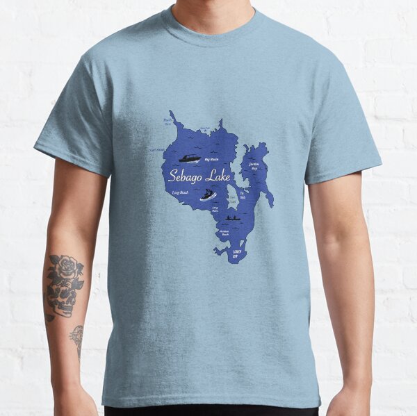 Sebago Lake, Maine Map Classic T-Shirt