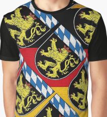 Bavarian Lions with Blue and white lozenges pattern of Bavaria Graphic T-Shirt