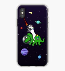 Einhorn Reiten Triceratops im Raum iPhone-Hülle & Cover