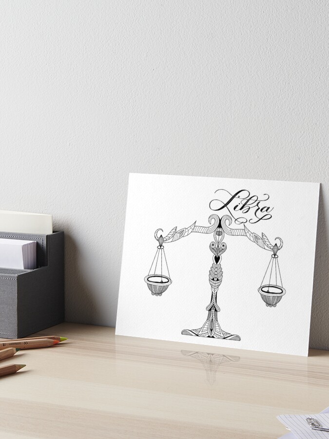 Libra Scales Zodiac Birthday Sign | Art Board Print