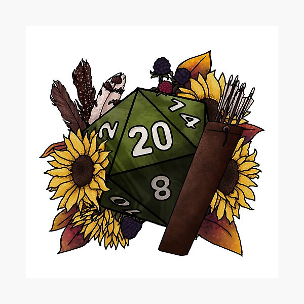 Ranger Class D20 - Tabletop Gaming Dice Photographic Print