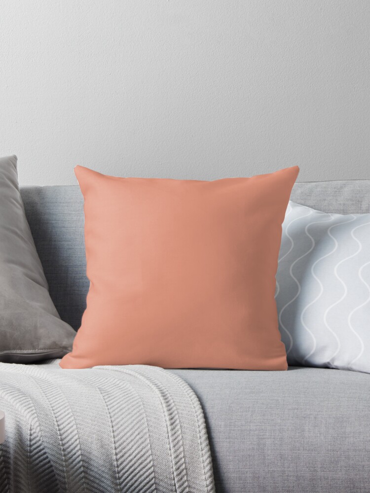 Thumbnail 1 of 4, Pillow, PLAIN SOLID DARK SALMON - 100 SHADES OF CORAL AND SALMON ON OZCUSHIONS designed and sold by ozcushions.