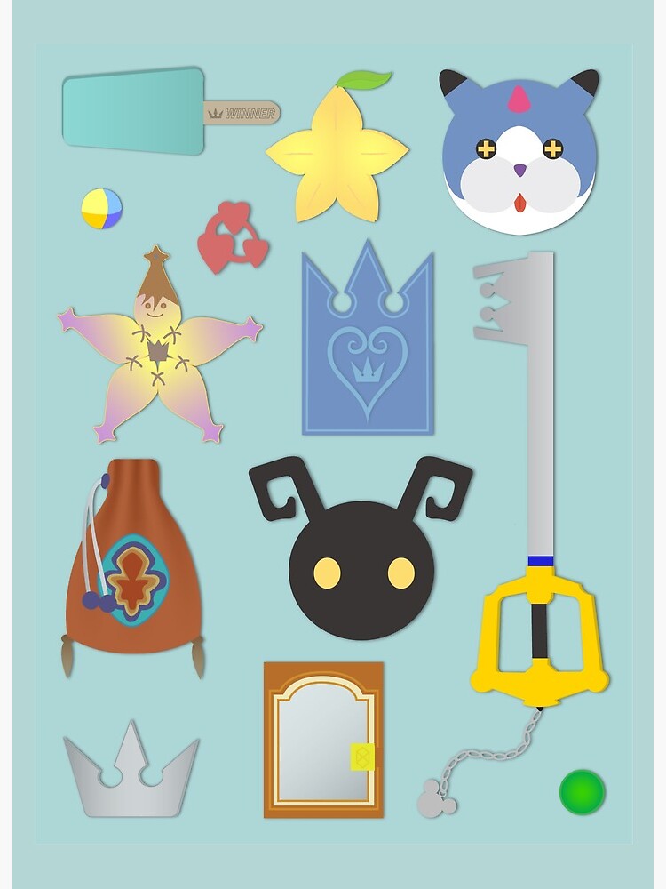 Kingdom Hearts Icons Art Board Print By Elizabethpeckk Redbubble