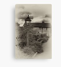 By The Gas Light - Original B&W Canvas Print