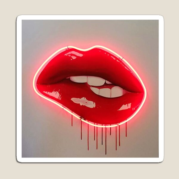 Item preview, Neon Lip Biting Tapestry designed and sold by livpaigedesigns.