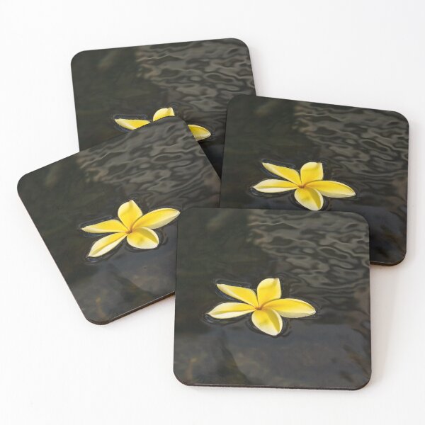 Item preview, Golden Yellow - Sparkling Plumeria Blossom in Dark Waters designed and sold by Georgia Mizuleva.