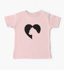 Lovely Cat in a black big heart Baby Tee