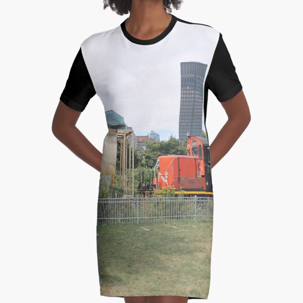 Sky, industry, building, farm, grain, silo, agriculture, station, blue, power, tower, factory, architecture, plant, water, rural, farming Graphic T-Shirt Dress