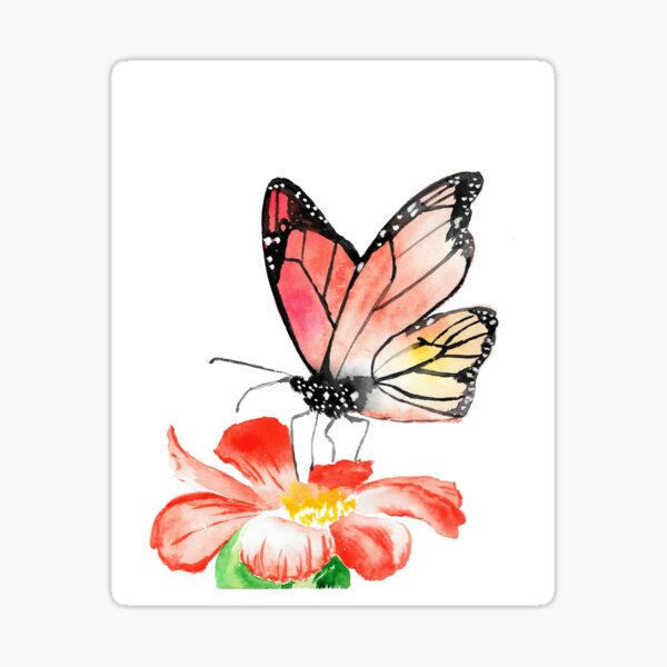 Watercolor Monarch - Butterfly Art Sticker