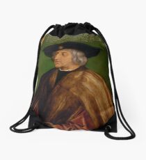 Portrait of Maximilian I by Albrecht Durer Drawstring Bag