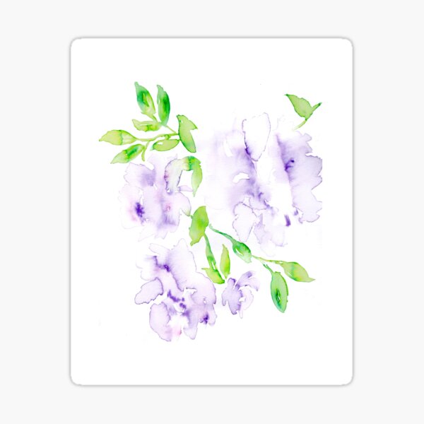 Soft Purple Watercolor Florals Sticker