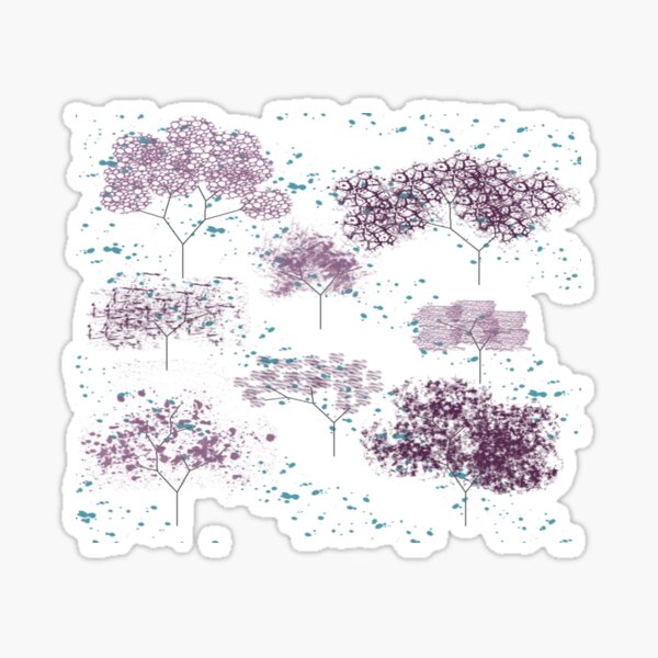 Magical purple trees Sticker