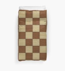 Wood Chess Board Duvet Cover