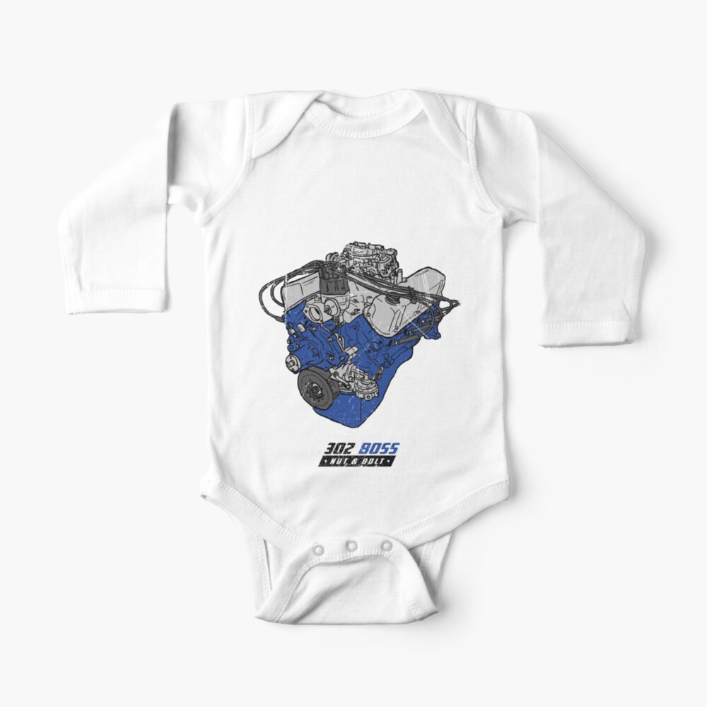 302 V8 Muscle Car Windsor Boss Engine Baby One Piece By Nutandbolt Redbubble