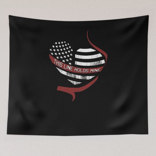 Item preview, Firefighter Thin Red Line This Line Holds My Heart designed and sold by shoppzee.