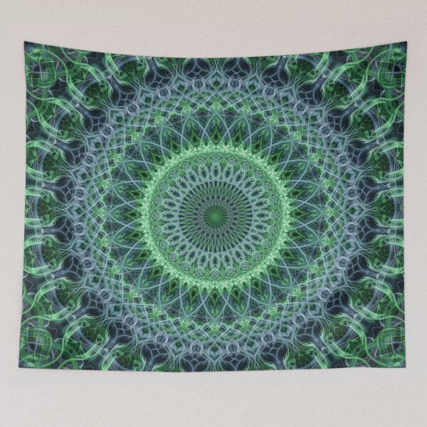 Item preview, Detailed mandala in light and dark green tones designed and sold by JBlaminsky.