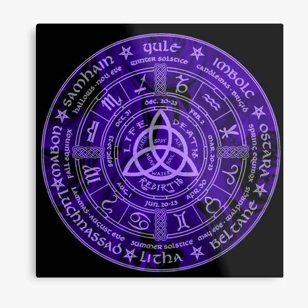 Celtic Pagan Year Wheel Calendar Metal Print