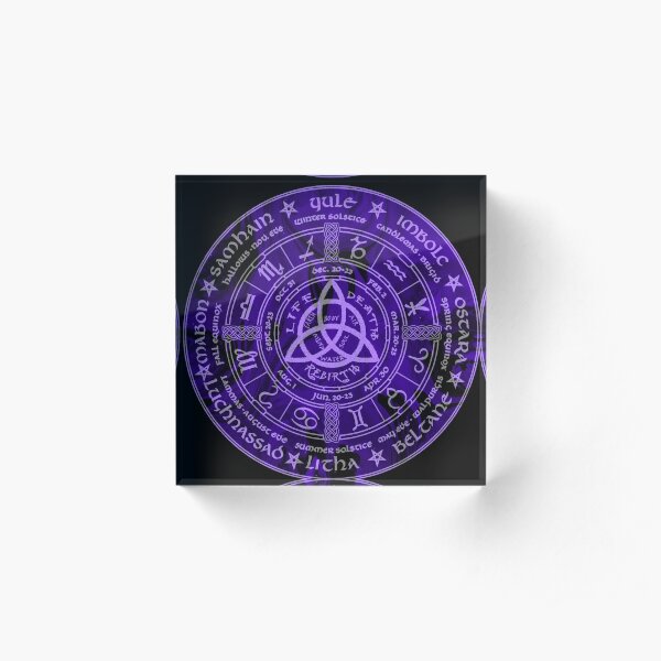 Celtic Pagan Year Wheel Calendar Acrylic Block