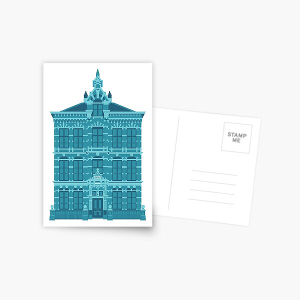 Blue house from Leiden Holland Postcard