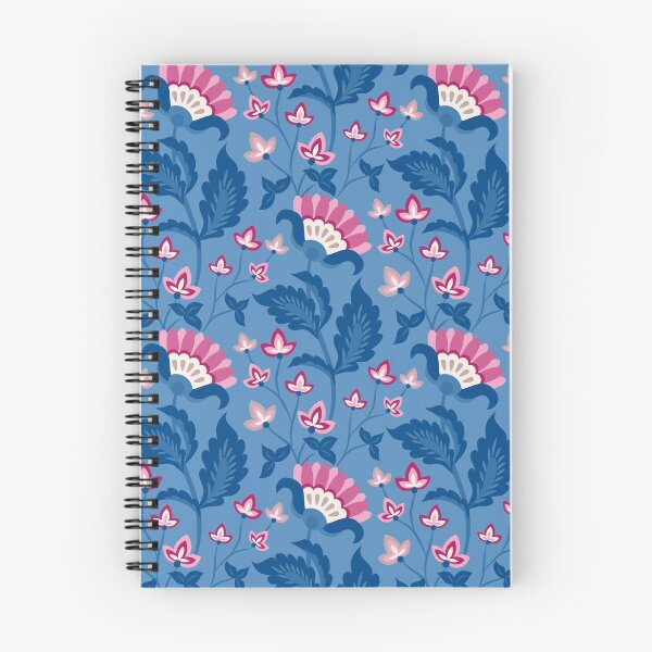Item preview, JACOBEAN floral 14, blue background designed and sold by Slanapotam.