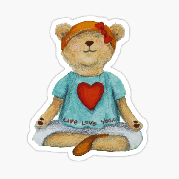 Item preview, Live Love Yoga  with Yoga Bear in Meditation  designed and sold by MonicaArtist.