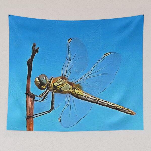 Item preview, Hang On Artistic Dragonfly Against Cerulean Blue designed and sold by taiche.