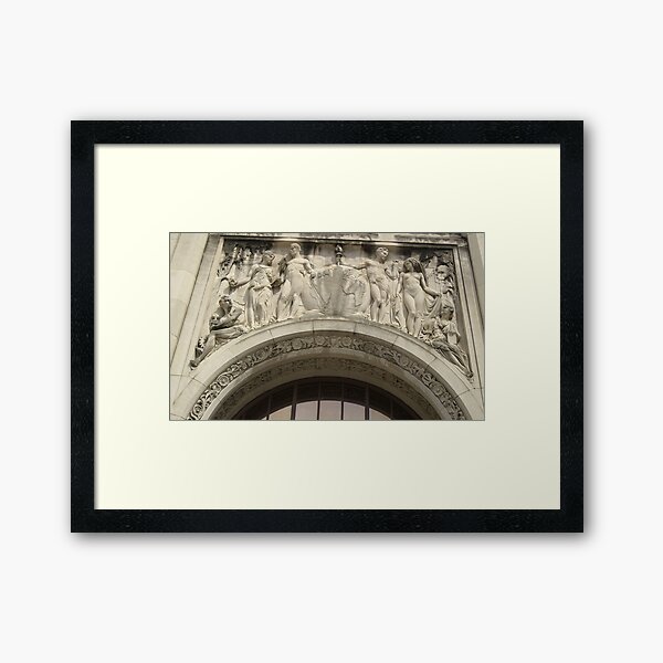 Retro Stone Facade Framed Art Print