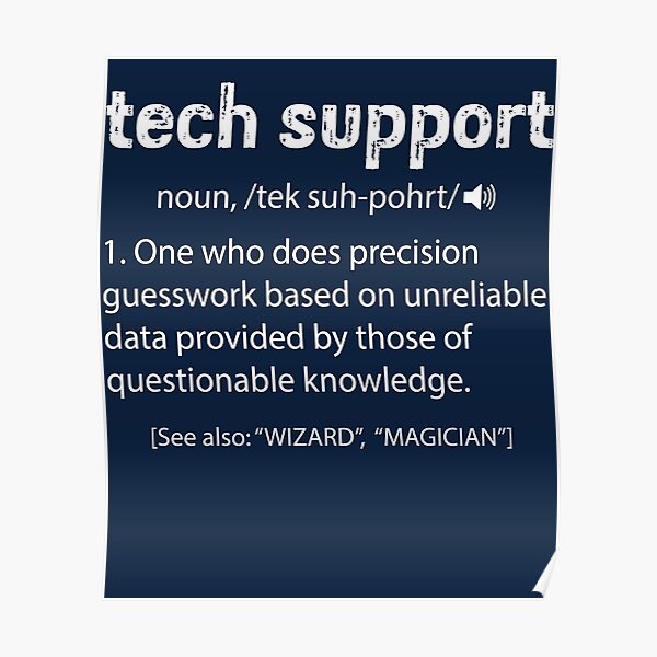 Tech Support Definition Poster