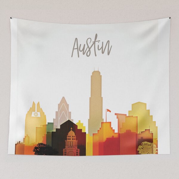 Item preview, Austin colorful skyline designed and sold by DimDom.
