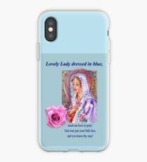 Lovely Lady dressed in blue iPhone Case