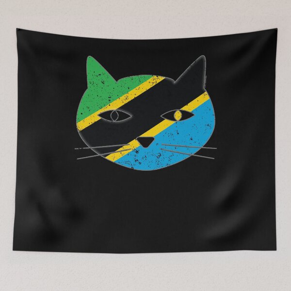 Item preview, Small Cat Tanzania Flag Tabby Cat designed and sold by shoppzee.