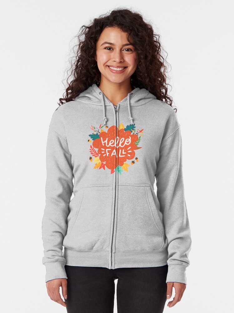 Download "Hello Fall!" Zipped Hoodie by TashaNatasha | Redbubble