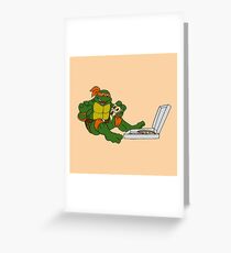 TMNT - Michelangelo with Pizza Greeting Card