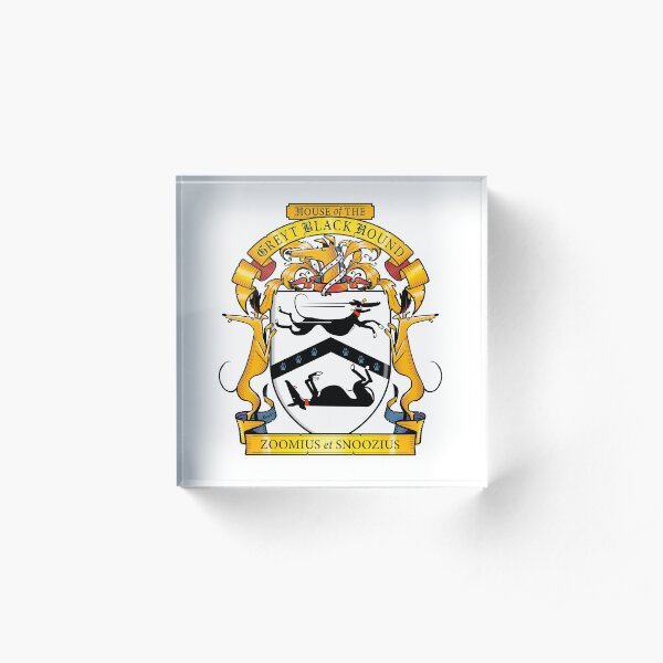 Greyhound Heraldry: Greyt Black Hound Acrylic Block