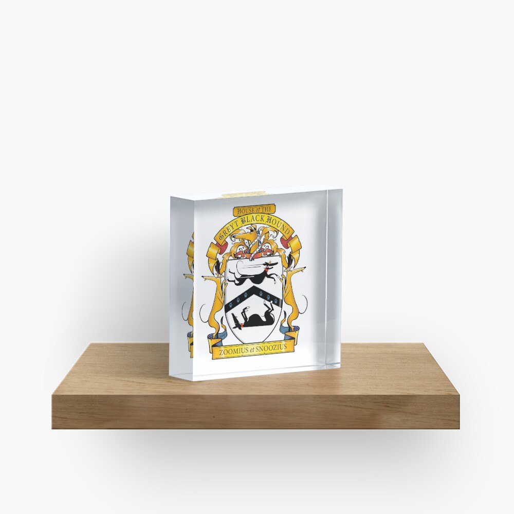 Greyhound Heraldry: Greyt Black Hound Acrylic Block