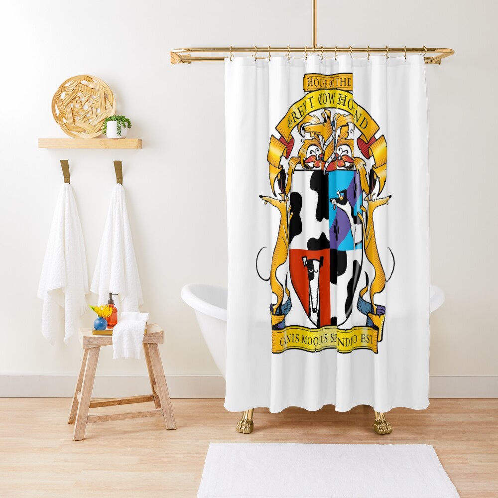 Greyhound Heraldry: Greyt Cow Hound Shower Curtain