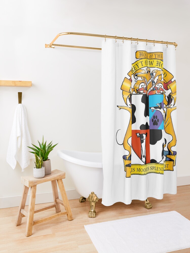 Alternate view of Greyhound Heraldry: Greyt Cow Hound Shower Curtain
