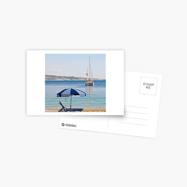 Sailing off Kerasia Beach, Corfu Postcard