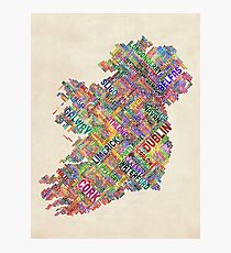 Ireland Eire City Text map Photographic Print